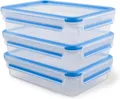 Produktbild: EMSA 515645 Clip & Close Frischhaltedosen | 3-teiliges Set | 3 x 1,2 L | blau