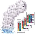 Produktbild: daphomeu Unterwasser LED Licht 4 Stück Fernbedienung Poolbeleuchtung
