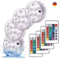 Produktbild: daphomeu Unterwasser LED Licht 4 Stück Fernbedienung Poolbeleuchtung