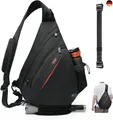 Produktbild: TUDEQU Sling Bag Herren Groß,8 Pockets Schulterrucksack Herren,19L Sling 