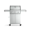 Produktbild: BURNHARD® 3-Brenner Gasgrill FRED Basic inkl. Gusseisen-Grillrost, Grillabdeckung, Edelstahl Grillwagen + klappbare Seitentische