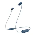 Produktbild: Sony kabellose WI-C100 In-Ear-Kopfhörer blau Wasserdicht Bluetooth 25h Laufzeit
