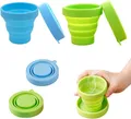 Produktbild: Faltbarer Silikon Campingbecher joysong 350ml mit Deckel für Outdoor-Aktivitäten