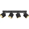 Produktbild: Strahler Tommy, Schwarz, Gold, Metall, Textil, 70x19x17.6 cm, Lampen & Leuchten, Innenbeleuchtung, Spots & Strahler
