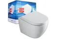 Produktbild: sanicomfort Hänge WC Rivo – Spülrandloses Wand-WC Set mit Absenkautomatik, Tiefspüler, Softclose WC-Sitz aus Duroplast, verdeckte Befestigung, hygienisch & pflegeleicht