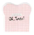 Produktbild: Grafik-Werkstatt Toast-Teller mit Spruch | Porzellan | Torte, 14,5 x 15,5 cm, Rosa,weiß