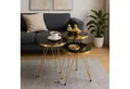Produktbild: Jungengel Beistelltisch Set 3-teilig rund Marmoroptik Schwarz Gold Modern Stehtisch (Beistelltisch-Set, 3-St., 3-teilig), 3 Beistelltische, schwarzer Marmorlook, goldene Beine, stapelbar