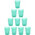 Produktbild: Engelland - 10 x Plastikbecher, Trinkbecher, Hell-Grün, Frostoptik, 400 ml, Eichstrich, bruchfest, stapelbar, Mehrweg, Kunststoff, wiederverwendbar, Party-Becher, Trink-Glas