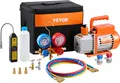 Produktbild: VEVOR 4,5 CFM AC-Vakuumpumpe und Manometer-Set, Stufe 1 HVAC Klimaanlage Kältemittelverteiler-Manometer-Set für R134a, R12, R22, R502a, R410A, R404, R407C