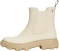 Produktbild: Tommy Hilfiger Damen Gummistiefel Rubber Rainboot mit Blockabsatz, Elfenbein (Newsprint), 38