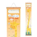 Produktbild: Dream Big Little One Messlatte zum Aufhängen für die Körpergröße von Kindern, bis 160 cm, 41 Aufkleber im Lieferumfang enthalten, mit Holzleisten, Gelb