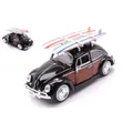Produktbild: VW BEETLE W/SURFBOARD 1968 BLACK/BROWN 1:24 Motormax Auto Stradali -D- Neues Mod