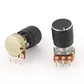 Produktbild: 2Stk B10K 10K Ohm 13mm drehbare Welle Audio einzeln Linear Potentiometer Pot