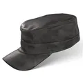 Produktbild: Black Forest Fox Herren Damen Leder Cuba Army Cap Hut Schirmmütze in (Graphite)