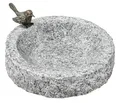 Produktbild: Vogeltränke mit Bronze-Vogel frostbeständig Ø 30 cm Höhe 7 cm Granit, Dehner
