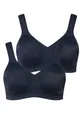 Produktbild: Ulla Popken Damen Mikrofaser-BH, 2er Pack Cup C-d BH, Nachtblau, 100D EU