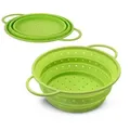 Produktbild: Coolinato Küchensieb Faltbares Sieb, Silikon, Platzsparendes Nudelsieb, Ø 24cm grün Ø 24 cm x 34 cm x 10.5 cm