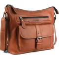 Produktbild: Benthill Damen Handtasche Leder - Umhängetasche aus weichem hochwertigem Echtleder - Vintage Fashion Bag Beutel - Shopper - Schultertasche - Braun