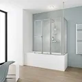 Produktbild: Schulte Badewannenaufsatz 3tlg. mit Seitenwand Alu-Natur 140 x 128,8 x 75 cm