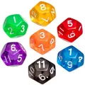 Produktbild: Philos Würfel 7550, transparent, bunt, 12-seitige Zahlenwürfel, 50 Würfel, 50 Stück
