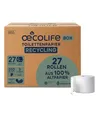 Produktbild: œcolife Toilettenpapier Box RECYCLING, 3-lagig, 27 Rollen, 250 Blatt pro Rolle, Recyclingpapier, plastikfrei verpackt