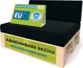 Produktbild: Pillows24 - Palettenkissen mit abnehmbarem Bezug - 2ER SET | Polster für Europaletten 120x80 Sofa - Wasserfest - Outdoor/Indoor | Schwarz