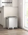 Produktbild: SONGMICS Mülleimer 30L Treteimer 2 x15L Edelstahl Abfalleimer mit Trennsysteme und 2 Inneneimer LTB30H