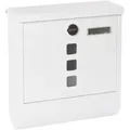 Produktbild: Arregui - Chance E7001 Briefkasten Aus Verzinktem Stahl Mit Zeitungsrolle, Postkasten + Zeitungsbox, Größe M (din A4) Wandbriefkasten Mit Zeitungsfach, Sichtfenstern, Namensschild, Weiß