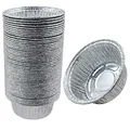 Produktbild: Aluschalen Rund Aluminiumschale Grill Tropfschalen Grillschale Aluminium-Auflaufform -50 Stück Einweg Schalen aus Aluminiumfolie, Kuchen Schale, für Backen, Kochen, Klein Behälter 12x10cm, 4cm 250ml