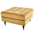 Produktbild: Riess Ambiente Design Hocker Cozy Velvet 80cm senfgelb Gold Samt Metallfüße Fußhocker Sesselhocker Sitzhocker Schminkhocker Sofahocker Polsterhocker