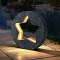 Produktbild: Solarleuchte Gartendeko für Außen Tisch Solarleuchte Stein-Stern Optik grau LED
