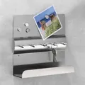 Produktbild: Haushalt International Schlüsselleiste Schlüsselleiste mit Magnettafel und Ablage, aus Edelstahl gebürstet, (1 St)