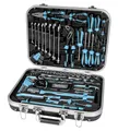 Produktbild: Quantool Werkzeugkoffer, 120-teilig - Werkzeugset aus Chrom-Vanadium- & S2-Stahl - inkl. Zangen, Knarre, Feile, Hammer, Schraubendreher, Steckschlüssel & Bits - Deutschland Edition | Q25120