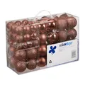 Produktbild: Relaxdays Weihnachtskugeln 100er Set, Weihnachtsdeko, matt, glänzend, glitzernd, Christbaumkugel ∅ 3, 4 & 6 cm, braun