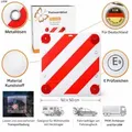 Produktbild: Warnschild Rot Weiß Warntafel Fahrradträger 50x50 cm E Prüfzeichen Anhänger LKW