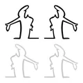 Produktbild: 4 Stück Auto Aufkleber Lustige, Car Sticker Funny, Wütender Mann Kratzer Erinnerung Autoaufkleber, Glastüraufkleber, Personalisierte Kreative Aufkleber, Reflektierend, Nachts Sichtbar, Schwarz