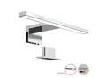 Produktbild: B.K.Licht Wandleuchte Badleuchte LED Spiegelleuchte Badezimmer IP44 230V chrom/schwarz, LED fest integriert, 4000K, Schminklicht 8W 780lm Badezimmer-Beleuchtung Spiegelschrank Flur