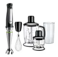 Produktbild: Braun MultiQuick 7 - Stabmixer mit SplashControl-Technologie, ActiveBlade System, Präzise Geschwindigkeitsregelung, 1,25L Standmixer, Zerkleinerer, Schneebesen, 600 ml Becher, 1000W, Schwarz (MQ7045X)