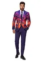 Produktbild: OppoSuits Herrenanzug - Summer Sunset Party Outfit - Tailliertes Outfit - Lila, Orange und Schwarz - Beinhaltet Blazer, Hose und Krawatte
