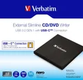 Produktbild: Verbatim extern für CD / DVD / M-Disc USB 3.2 USB-A / USB-C schwarz DVD-Brenner