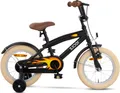 Produktbild: SJOEF Cruise Kinderfahrrad 14 Zoll | Ab 3-5 Jahren | Kinder Fahrrad für Jungen / Jugend | Kleidergröße von 98 bis 108 cm | inklusive Stützräder - Matt Schwarz