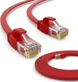 Produktbild: hb-digital 1m Patch Kabel CAT 6 Flachkabel bis zu 1000Mbit/s, U/UTP, PVC Mantel flach rot