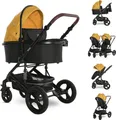 Produktbild: Lorelli Boston Kinderwagen 2-in-1 – Babywanne & Sportsitz, verstellbar, große Räder, Federung, UV50+ Verdeck, bis 22 kg, kompakt faltbar