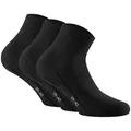 Produktbild: Rohner Basic Unisex Quarter Socken, 3er Pack - Sneaker Plus, Baumwolle Schwarz 47-50