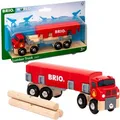 Produktbild: BRIO Spielzeugeisenbahn-Zubehör World 33657, Holztransporter mit 3 Baumstämmen, aus Holz