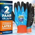 Produktbild: S&R Winterhandschuhe – Wasserdichte Schutzhandschuhe mit Latexbeschichtung & Acrylfutter, Abriebfest & Grip für Kälteschutz bei Arbeit, Heimarbeit, Gartenarbeit & Baustelle, Größe 9 & 10