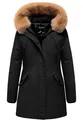 Produktbild: REPUBLIX Damen Gefütterte Dicke Winter Jacke Mantel Parka mit Kapuze RJ-8013 Schwarz M