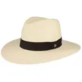 Produktbild: Breiter Strohhut feiner original Panama Hut mit Ripsband-Garnitur und UV-Schutz 50+ weiß M
