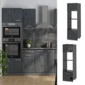 Produktbild: Mikrowellenschrank R-Line Schwarz Beton Anthrazit 60 cm Vicco