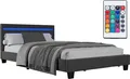 Produktbild: Juskys Polsterbett Paris 120 x 200 cm mit LED, Lattenrost & Kunstleder Grau